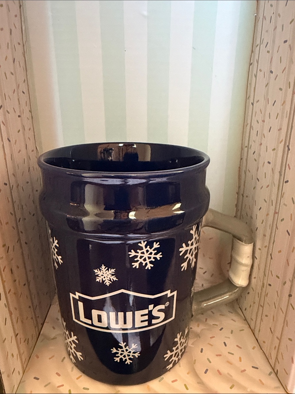 Lowe's Snowflake Ceramic Mug - Navy Blue